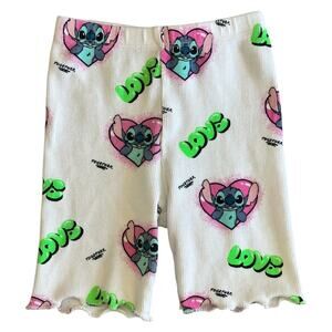 ZARA DISNEY STITCH Ribbed Biker Shorts Size 3-4y